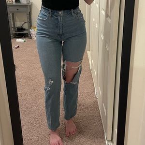 A&F Curve Love 90s Ultra High Rise Straight Jeans